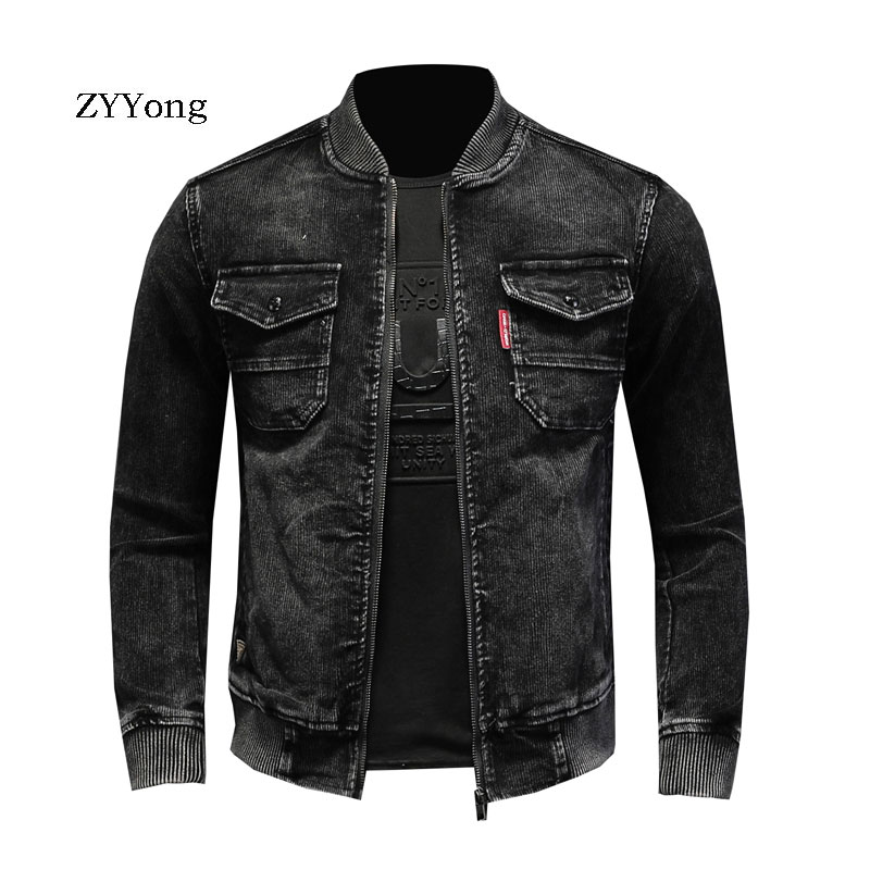 Bomber Jacket Men - メンズブラックコーデュロイオートバイジャケット,スタンドカラーボンバーパイロット,カジュアルスリムコート,アウターウェア