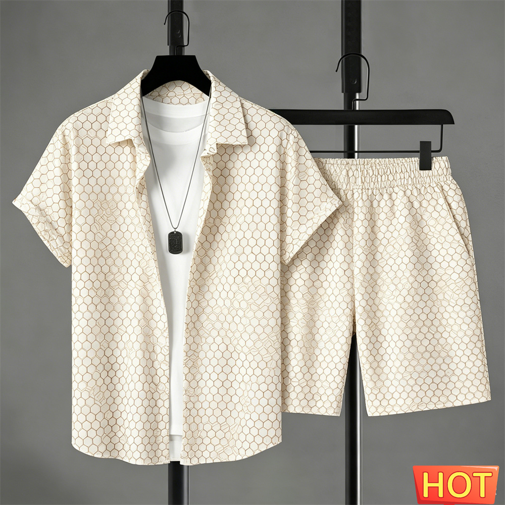 Men'S Fashion Tips - 夏服 メンズシャツセット グラデーションレジャーシャツセット ソリッドカラー 2ピースセット レジャー休暇用衣装