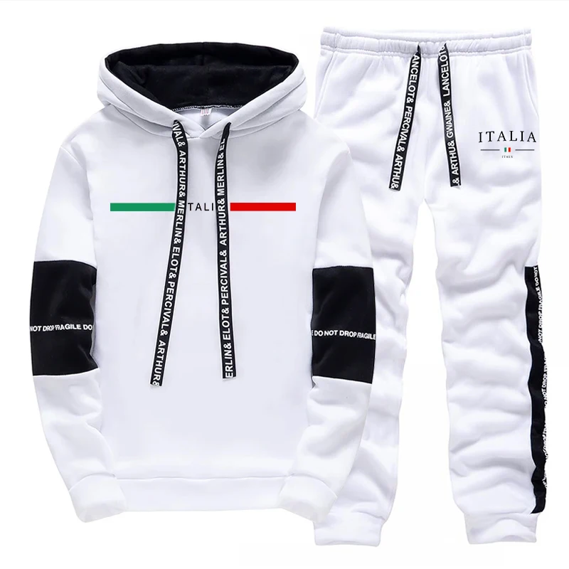 Men'S Fashion Pants - ファッションメンズトラックスーツプリントカジュアルスウェットシャツスポーツウェアアウトドアスポーツジョギングメンズ服シングルピースパーカーパンツ2026