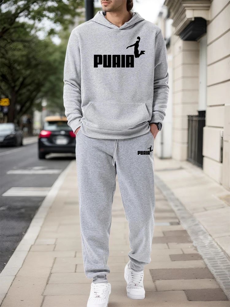 Men'S Fashion Tips - メンズセット/パーカー/パンツ 2026秋冬 カジュアルスポーツ フード付きプルオーバー＆スウェットパンツ アーバンファッション スポーツウェア