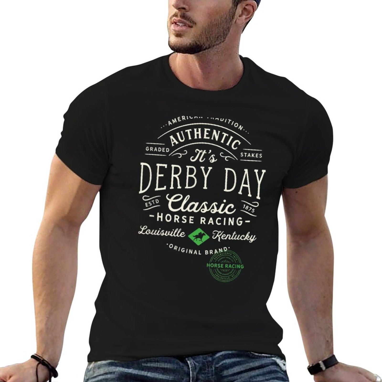 Men'S Fashion For Kentucky Derby - ケンタッキーダービー ケンタッキー (1) Tシャツ ファッション シンプル