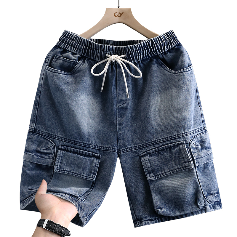 Mens Fashion Denim - メンズカーゴショーツ新しい夏のファッション薄い綿混紡カジュアルデニム5点パンツストリートトレンディデイリー快適なジーンズショーツ