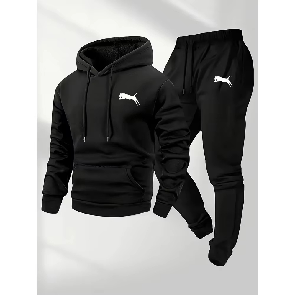 Streetwear Hoodie - 2026年売れ筋メンズフード付きスウェット＆パンツセットカジュアルトラックスーツストリートウェアスポーツウェアフィットネスジョガー服上下セット