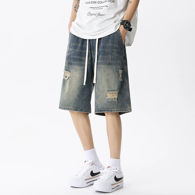 メンズデニムジーンズ,レトロなストリートウェア,ブルー,グレ - Mens Fashion Denim のレビューと価格