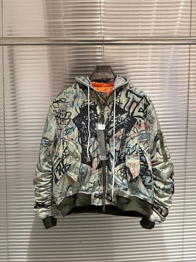 26 SS ロンドン地下鉄アートグラフィティ ウォッシュドパ - Bomber Jacket Men のレビューと価格