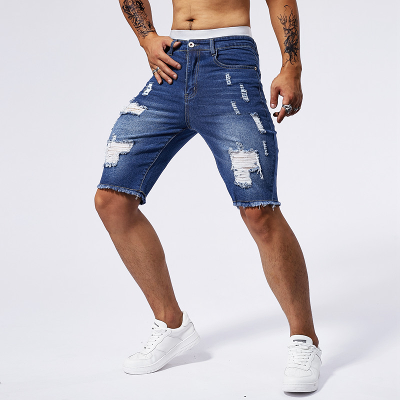 2025 夏の新メンズリッピングデニムショーツファッションヴ - Mens Fashion Denim のレビューと価格