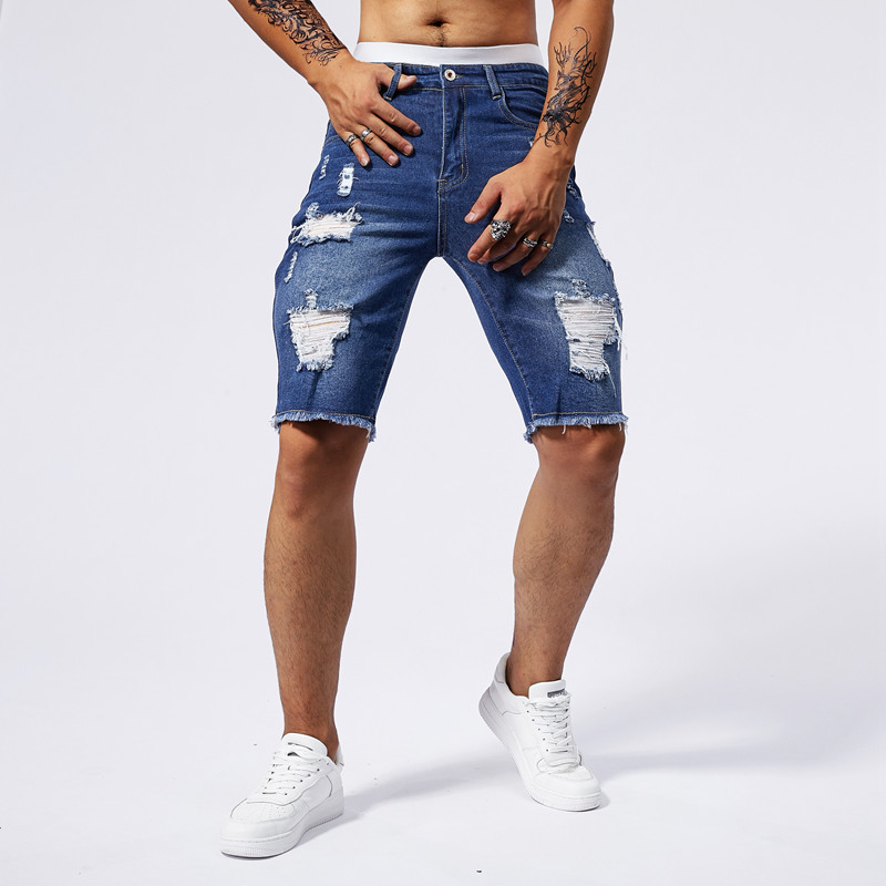 2025 夏の新メンズリッピングデニムショーツファッションヴ - Mens Fashion Denim のレビューと価格