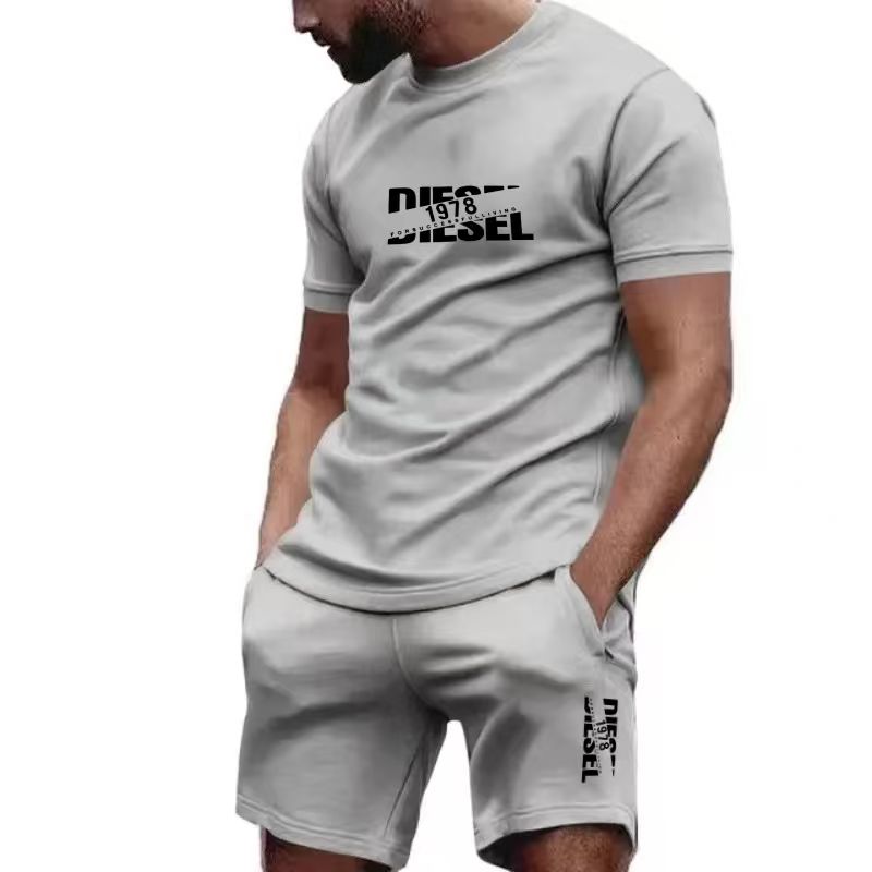 2026年新作夏メンズTシャツ+ショートパンツセット、プリン - Men'S Fashion Looks のレビューと価格