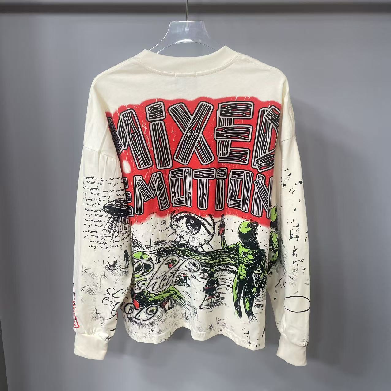 高品質デザイナー MIXED-EMOTION 長袖Tシャツ  - Streetwear Hoodie のレビューと価格