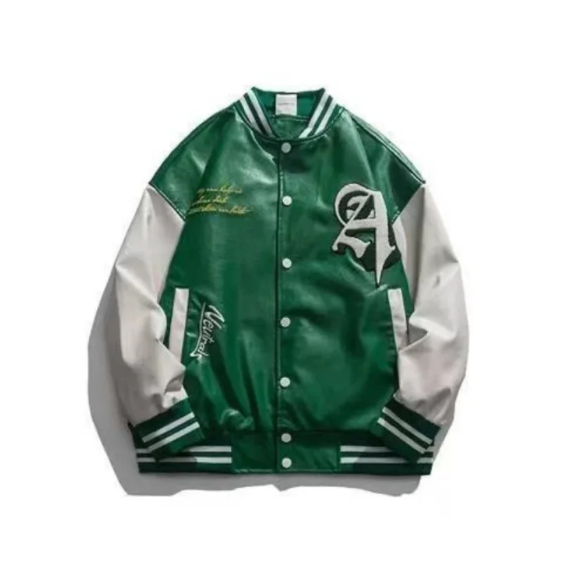 2026 2024 ニューアメリカンレトロ ハイPUレザー  - Bomber Jacket Men のレビューと価格