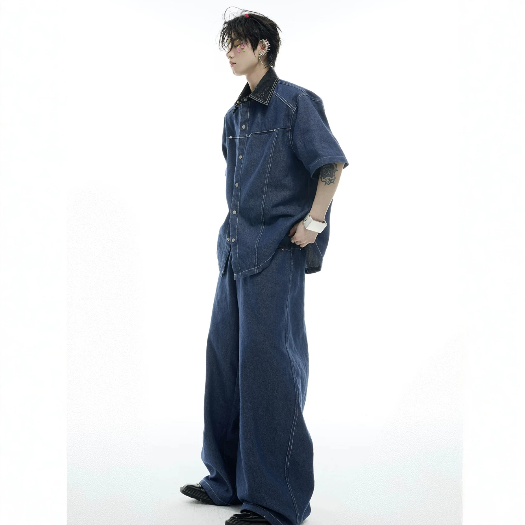 夏のメンズデニムマッチングセットアメリカンファッションハイス - Mens Fashion Denim のレビューと価格