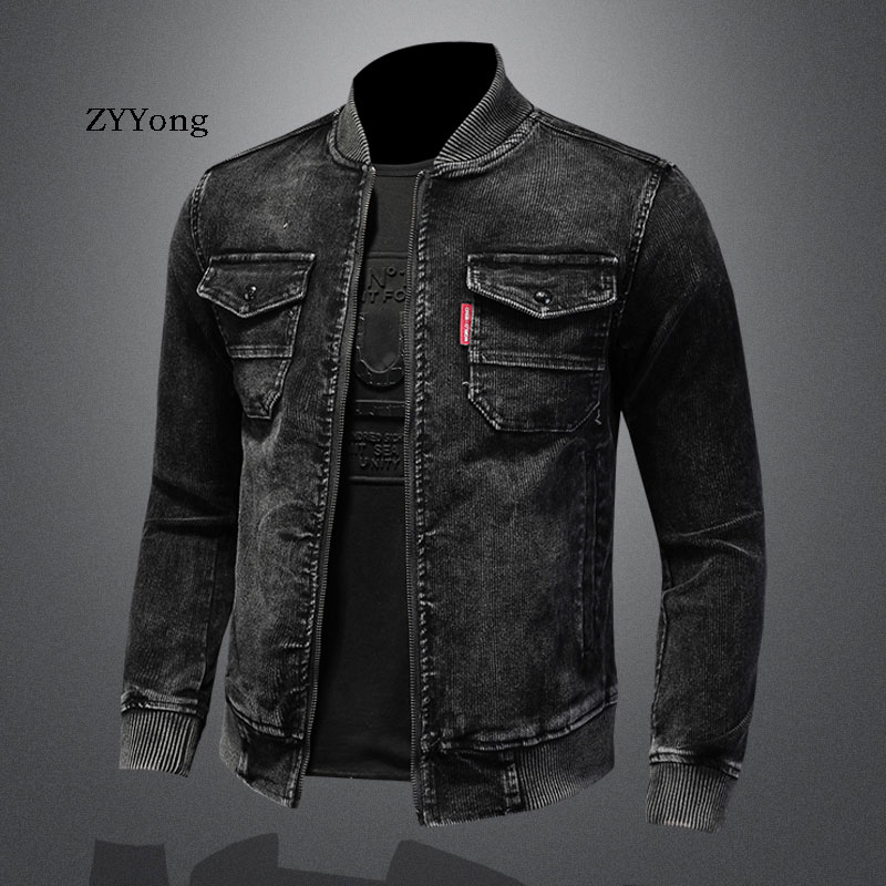 メンズブラックコーデュロイオートバイジャケット,スタンドカラ - Bomber Jacket Men のレビューと価格