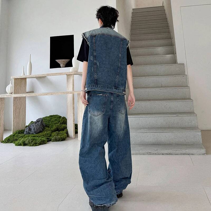 LUZHEN 2026 夏デニムツーピースセットメンズファッ - Mens Fashion Denim のレビューと価格