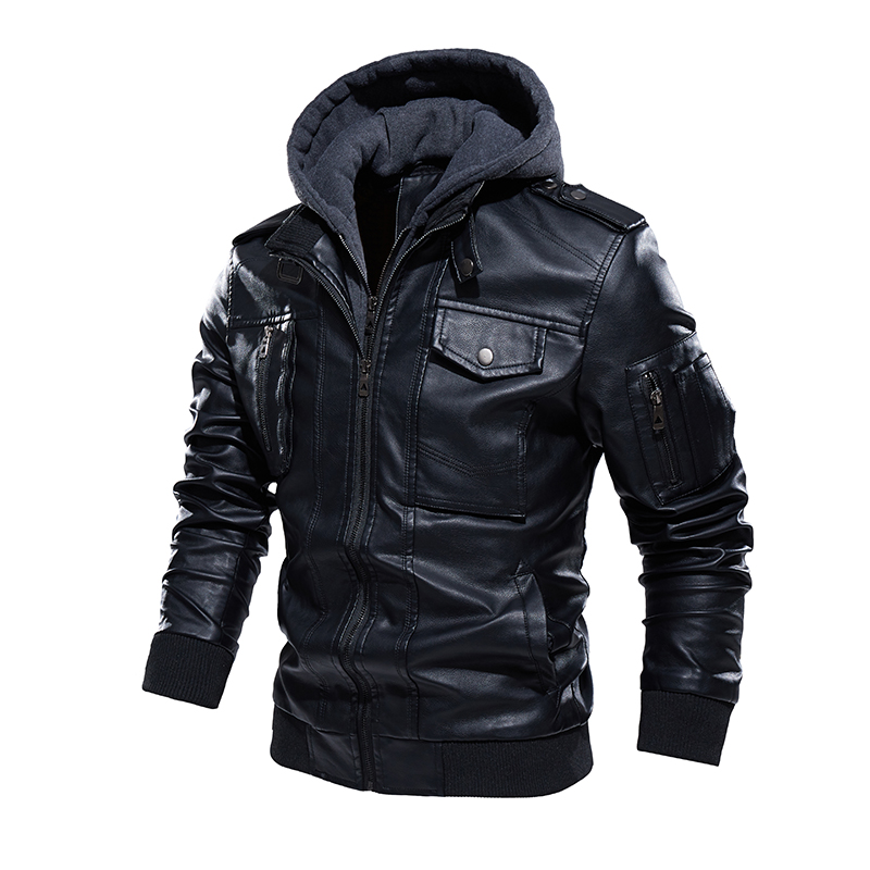 男性用の革のオートバイのジャケット,暖かい冬の革のコート,フ - Bomber Jacket Men のレビューと価格