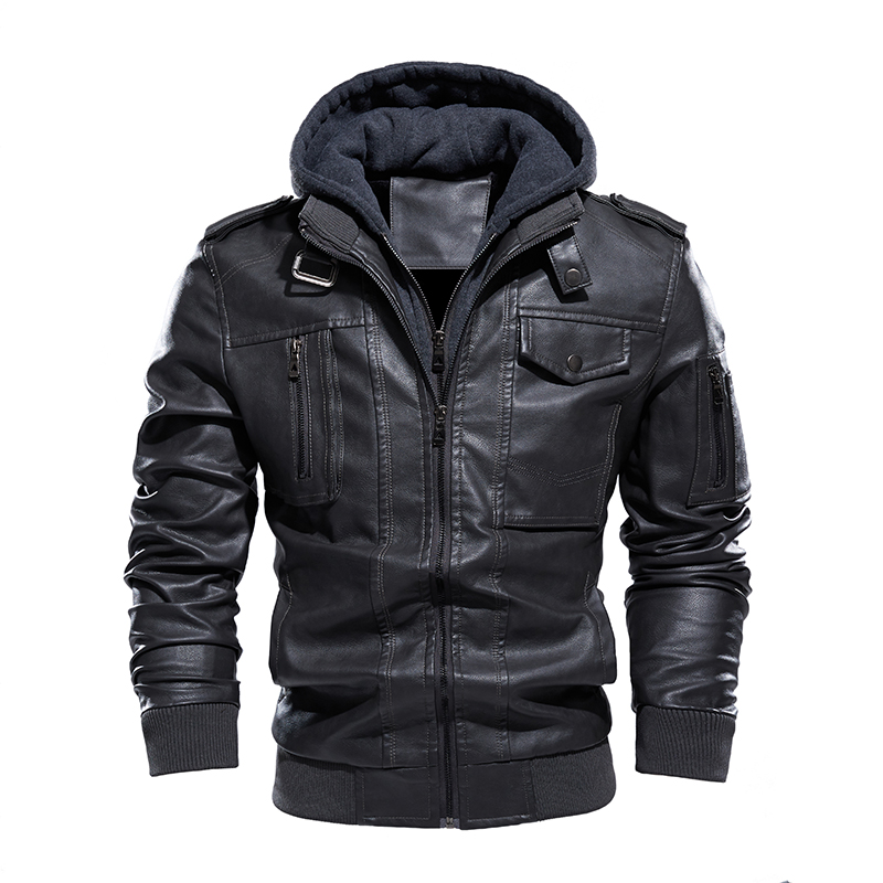 男性用の革のオートバイのジャケット,暖かい冬の革のコート,フ - Bomber Jacket Men のレビューと価格