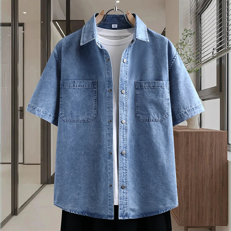 メンズ薄手デニムシャツ新しい夏のファッション通気性のある綿混 - Mens Fashion Denim のレビューと価格