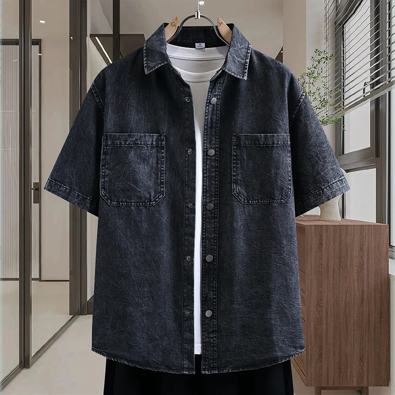 メンズ薄手デニムシャツ新しい夏のファッション通気性のある綿混 - Mens Fashion Denim のレビューと価格