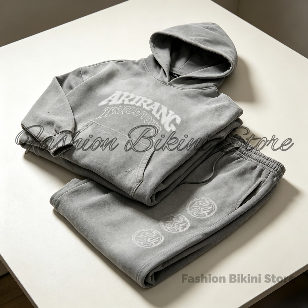 新しいウォッシュドグレーレトロパーカー 3D 刺繍 ARIR - Streetwear Hoodie のレビューと価格