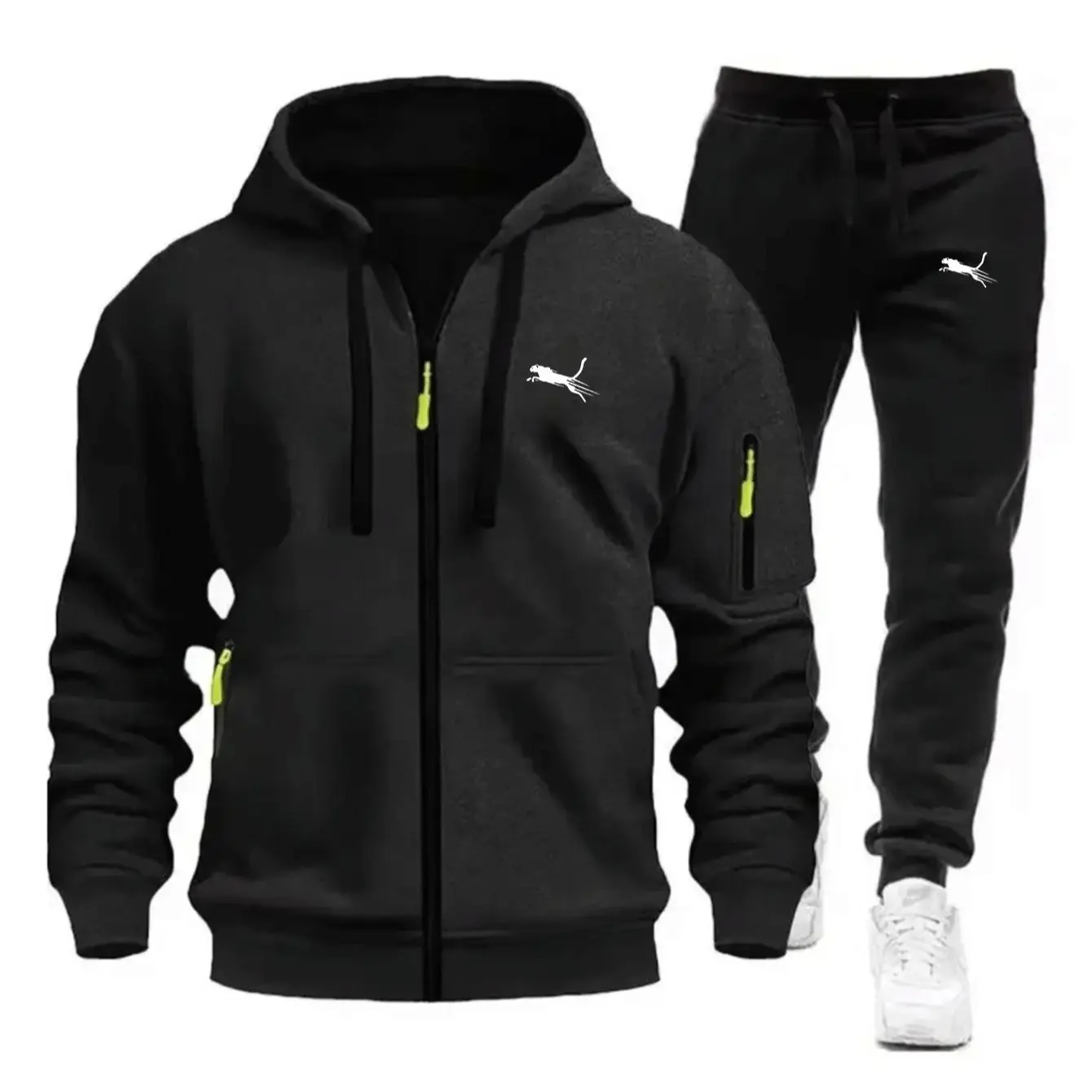 メンズカジュアルスウェットスーツ デイリージッパーフーディー - Streetwear Hoodie のレビューと価格