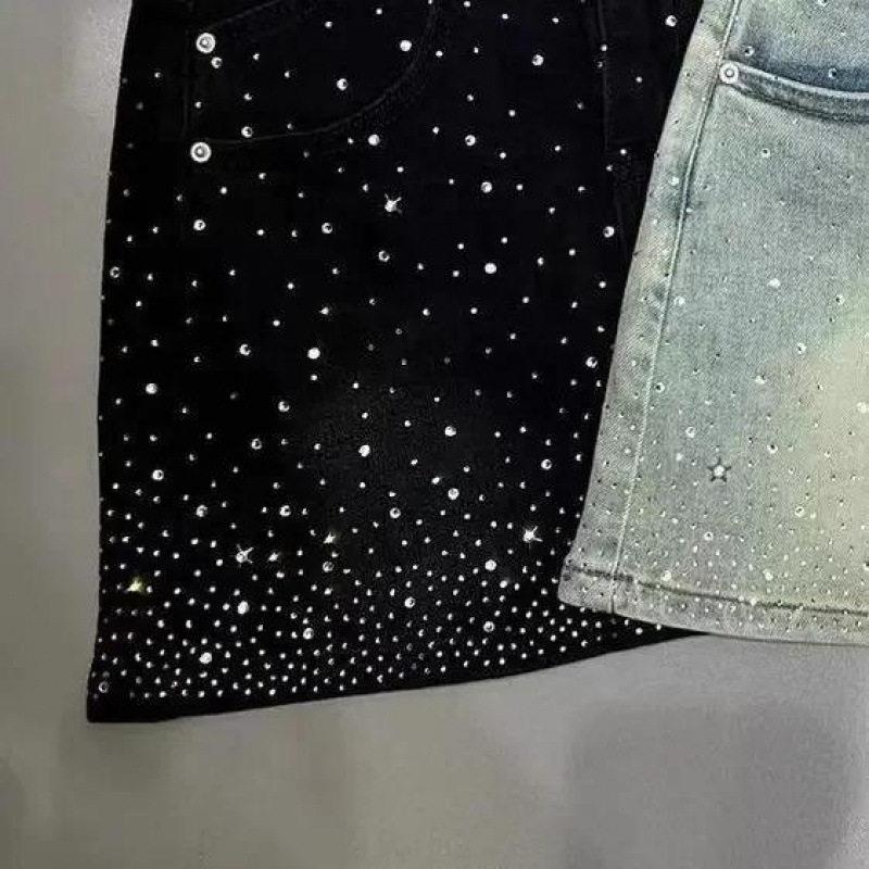 K 59702 ラインストーンデニムスカート キラキラ輝くダ - Mens Fashion Denim のレビューと価格