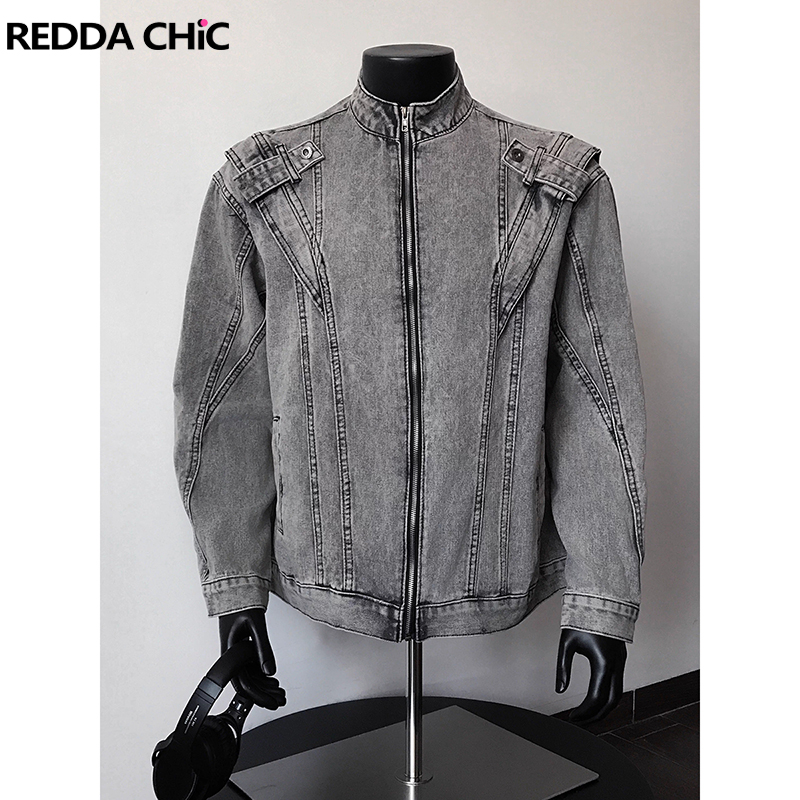 レッドダシック 2000年代風 ダメージ加工 メンズ デニム - Bomber Jacket Men のレビューと価格