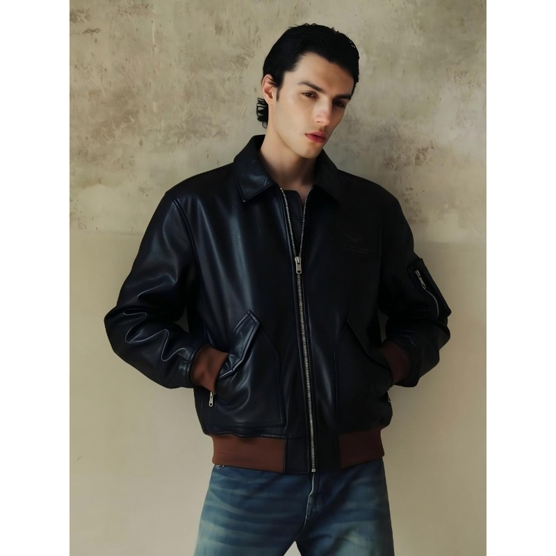 45P ヴィンテージ アビエイター フライトジャケット メン - Bomber Jacket Men のレビューと価格