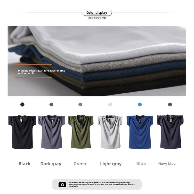 QICHE ヘビーコットン VネックTシャツ メンズ オーバ - Men'S Fashion For Big Guys のレビューと価格