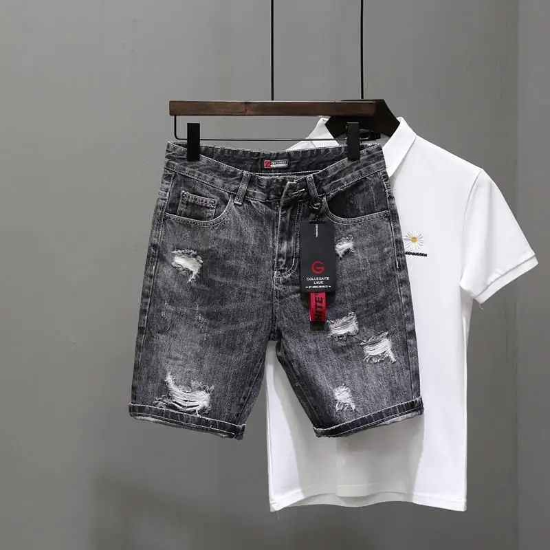 メンズデニムショーツ,黒とグレーのデニムパンツ,伸縮性,ジッ - Mens Fashion Denim のレビューと価格