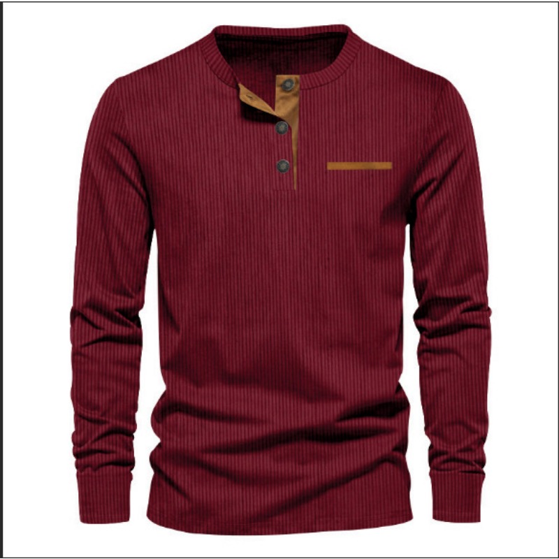 メンズ コーデュロイ ヘンリーネック 長袖 Tシャツ ファッ - Men'S Fashion Looks のレビューと価格