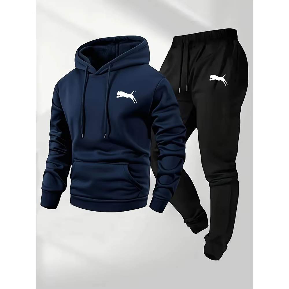 2026年売れ筋メンズフード付きスウェット＆パンツセットカジ - Streetwear Hoodie のレビューと価格