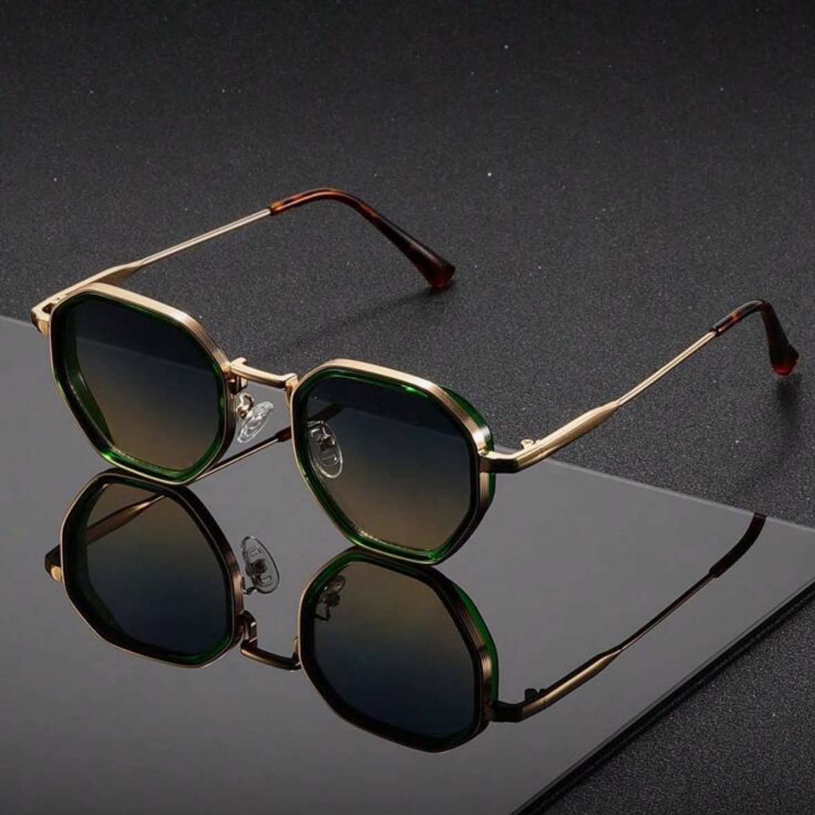 1 ペアユニセックスラウンドメタルファッショナブルなサングラ - Men'S Fashion Old Money のレビューと価格