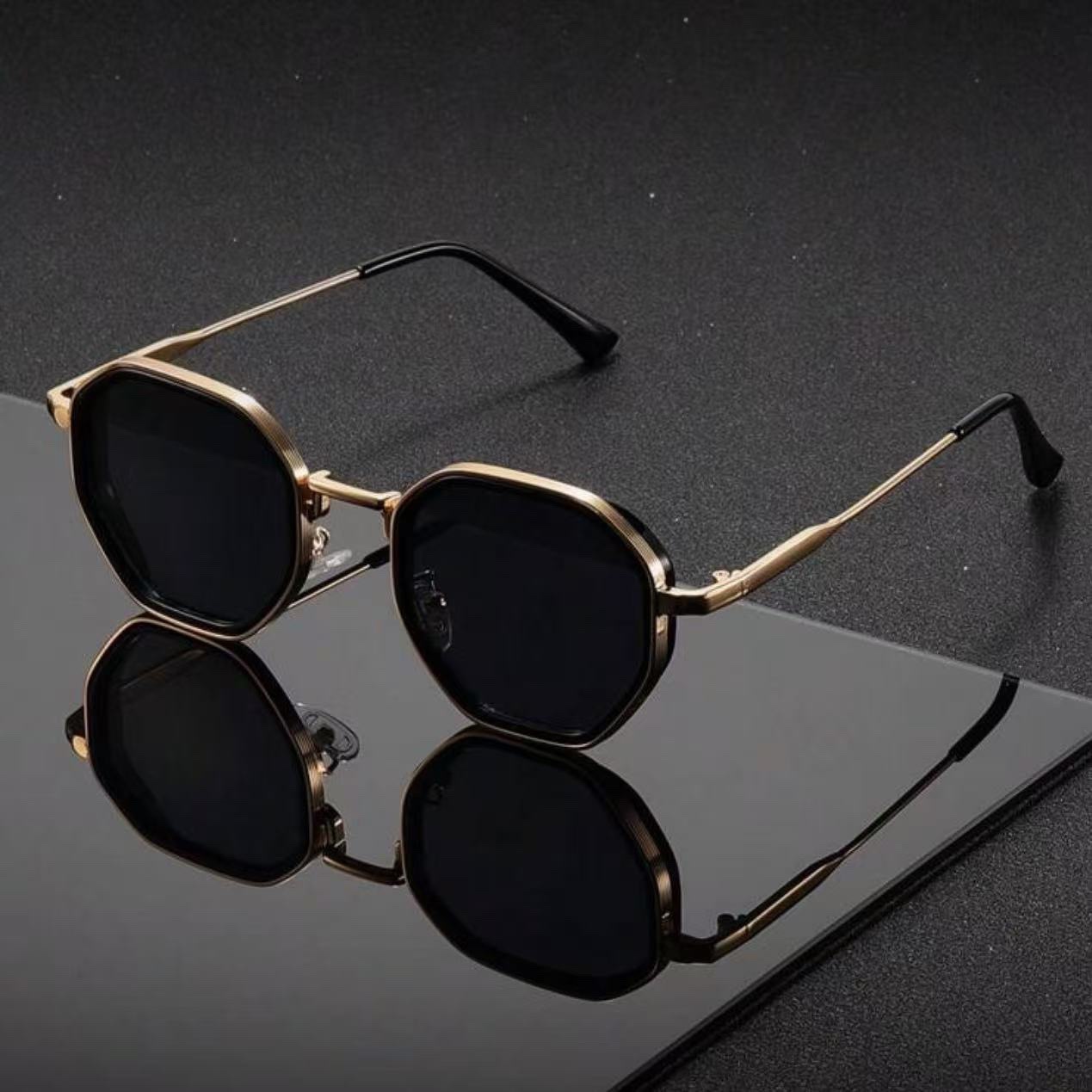 1 ペアユニセックスラウンドメタルファッショナブルなサングラ - Men'S Fashion Old Money のレビューと価格